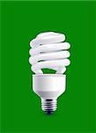 bulb isolated on green background