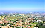 Beautiful Italian landscape. View from heights of San Marino