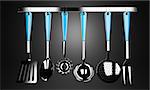 A set of kitchen tools, stainless steel
