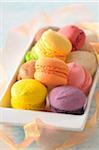 Close-up of Colorful, Pastel Macaroons, Studio Shot