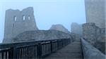 Ruins of Wolfstein Castle in Fog, Wolfstein, near Neumarkt in der Oberpfalz, Bavaria, Germany