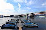 Boats and Konaruto Bridge, Tokushima Prefecture
