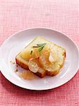 Plate of lemon cake with grapefruit