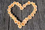Roses arranged in heart shape