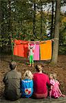 Childrens theater improvised in woods