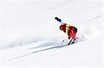 Snowboarder on snowy slope