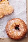 Glazed Doughnut; Sugared Doughnuts; From Above