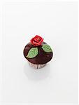 Cupcake with marzipan rose