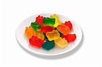 A plate of colourful gummy bears