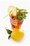 Iced tea with lemon and mint