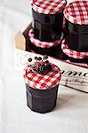 Jars of blackberry jam