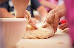 Bread dough being knead