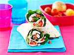 Chicken, tomato and onion wraps