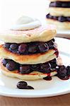 Yeast pancakes with blueberries