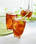 Iced tea with lemons and limes