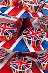 Patriotic cupcakes decorated with Union Jacks
