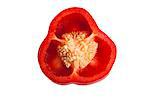 Close-up of cross section of red bell pepper