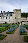 Vegetable garden, Chateau de Villandry, UNESCO World Heritage Site, Indre-et-Loire, Touraine, Loire Valley, France, Europe