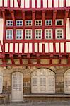 Medieval half timbered house, Merciers Square, Dinan, Brittany, France, Europe