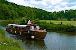 Tourist boat on River Rance, Dinan, Brittany, France, Europe