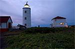 The lighthouse of L'Ile Verte (Green Island), estuary of the St. Lawrence River, Quebec Province, Canada, North America