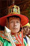 A guard, the queens and the ministers at the biggest Nat ritual (Festival of Spirits) in Taungbyon, Mandalay Division, Burma. Republic of the Union of Myanmar (Burma), Asia