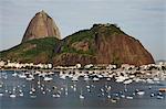 View of the Pao de Acucar (Sugar Loaf mountain) and the Bay of Botafogo, Rio de Janeiro, Brazil, South America