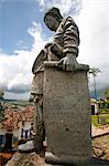 The statue of the prophet Jeremiah by Aleijadinho at the Basilica do Bom Jesus de Matosinhos, UNESCO World Heritage Site, Congonhas, Minas Gerais, Brazil, South America