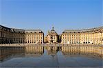 Le Miroir d'Eau (Mirror of Water) by Corajoud, Place de la Bourse, Bordeaux, UNESCO World Heritage Site, Gironde, Aquitaine, France, Europe