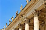 Corinthian style columns and statues adorning Le Grand Theatre, Place de la Comedie, Bordeaux, UNESCO World Heritage Site, Gironde, Aquitaine, France, Europe