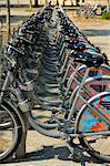 Cycle hire at the tram station, Esplanade Des Quinconces, Bordeaux, Gironde, Aquitaine, France, Europe