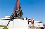 Mansudae Grand Monument, statues of former Presidents Kim Il Sung and Kim Jong Il, Mansudae Assembly Hall on Mansu Hill, Pyongyang, Democratic People's Republic of Korea (DPRK), North Korea, Asia