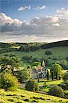 Church of St. Mary the Virgin surrounded by beautiful countryside, Lasborough in the Cotswolds, Gloucestershire, England, United Kingdom, Europe