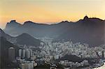 View of Christ the Redeemer statue atop Corcovado and Botafogo, Rio de Janeiro, Brazil, South America