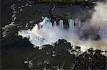 Aerial view of Iguacu Falls, Iguacu National Park, UNESCO World Heritage Site, Parana, Brazil, South America