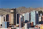 View of downtown La Paz, Bolivia, South America