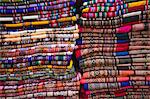 Colourful blankets in Witches' Market, La Paz, Bolivia, South America