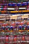 Colourful blankets in Witches' Market, La Paz, Bolivia, South America