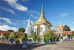 Tourists in grounds of Silver Pagoda in Royal Palace, Phnom Penh, Cambodia, Indochina, Southeast Asia, Asia