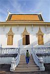 Woman at Silver Pagoda in Royal Palace, Phnom Penh, Cambodia, Indochina, Southeast Asia, Asia