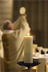 Celebration of the Eucharist, Church of Notre-Dame du Perpetuel Secours, Paris, France, Europe