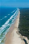 Aerial of the Seventy-Five Mile Beach, Fraser Island, UNESCO World Heritage Site, Queensland, Australia, Pacific