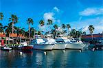 Yacht harbour in downtown Oranjestad, capital of Aruba, ABC Islands, Netherlands Antilles, Caribbean, Central America