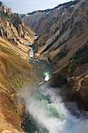 Brink of Lower Falls of Yellowstone River, Grand Canyon of the Yellowstone, Yellowstone National Park, UNESCO World Heritage Site, Wyoming, United States of America, North America