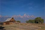 Barn, Thomas Alma and Lucille Moulton Homestead, Mormon Row Historic District, Grand Teton National Park, Wyoming, United States of America, North America