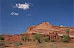 The Castle and Highway 24, Capitol Reef National Park, Utah, United States of America, North America