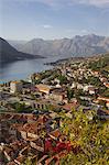 View over Old Town from Fortress, Kotor, UNESCO World Heritage Site, Montenegro, Europe