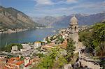 Chapel of Our Lady of Salvation and view over Old Town, Kotor, UNESCO World Heritage Site, Montenegro, Europe