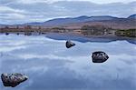 Loch Ba on Rannoch Moor at dusk, a Site of Special Scientific Interest, Perth and Kinross, Highlands, Scotland, United Kingdom, Europe