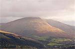 The fell of Blencartha is lit up by the morning sun, Lake District National Park, Cumbria, England, United Kingdom, Europe